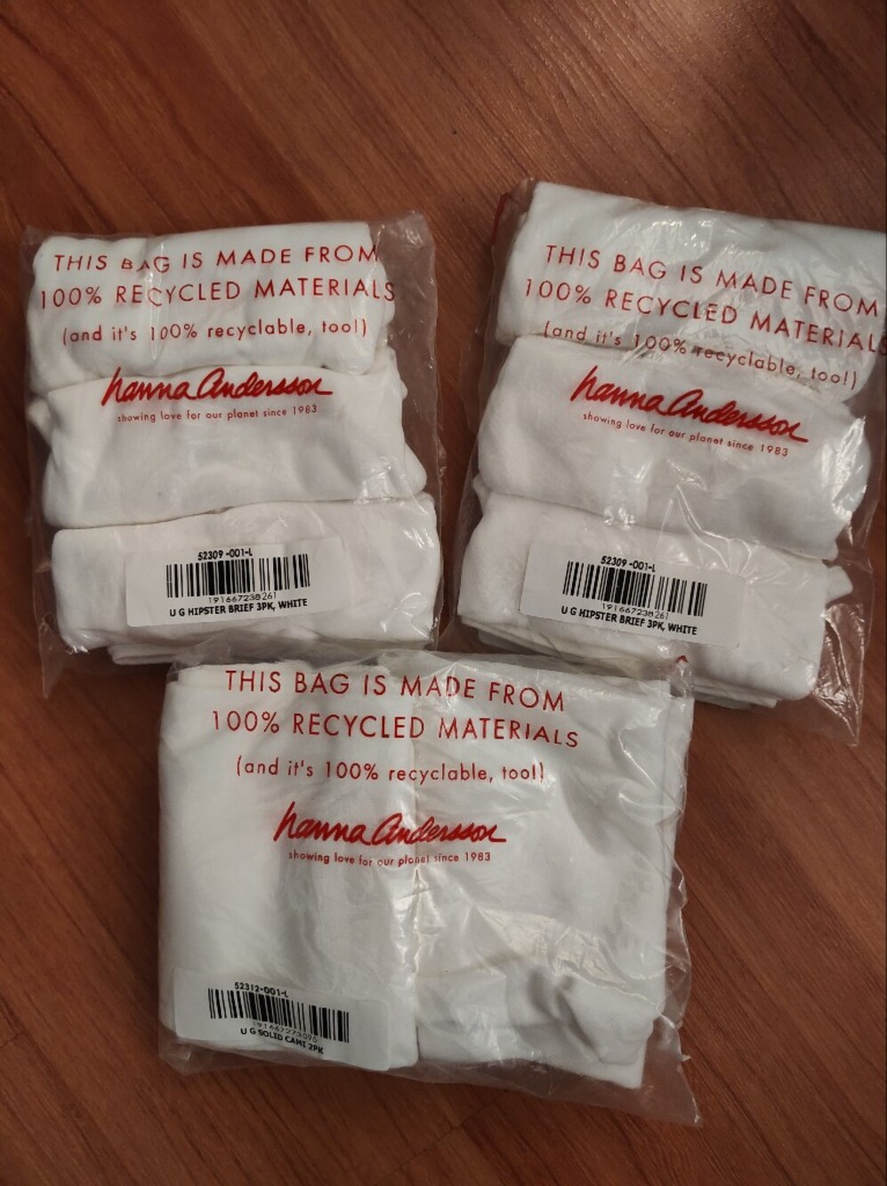 Hanna Andersson Lot - Girls White Hipster Briefs Packs And Cami Pack